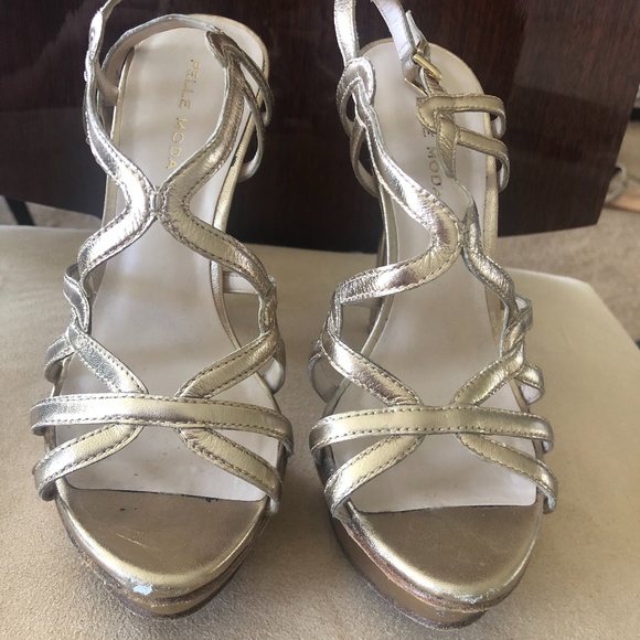 Pelle Moda Glam Stiletto Sandal, Gold - Picture 4 of 4